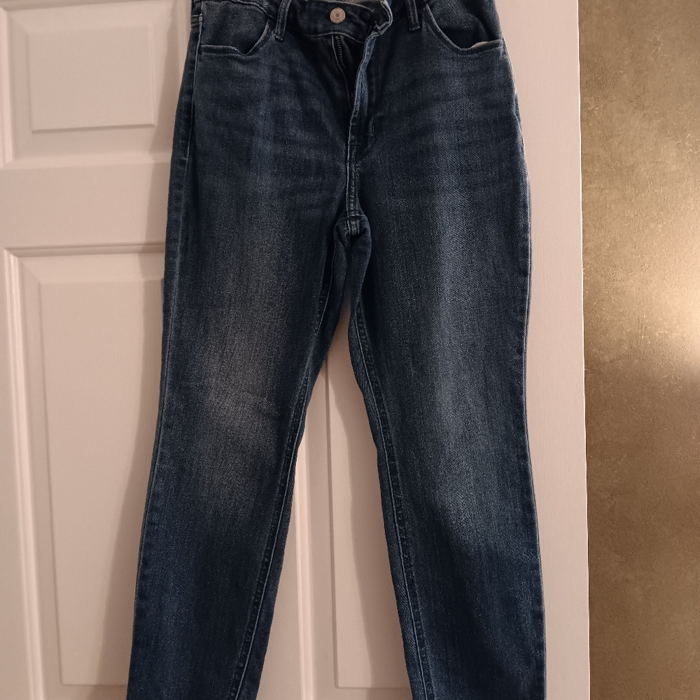 Old Navy Dark Blue High-Rise Jeans 6 Wow Straight High Rise - Picture 2 of 2